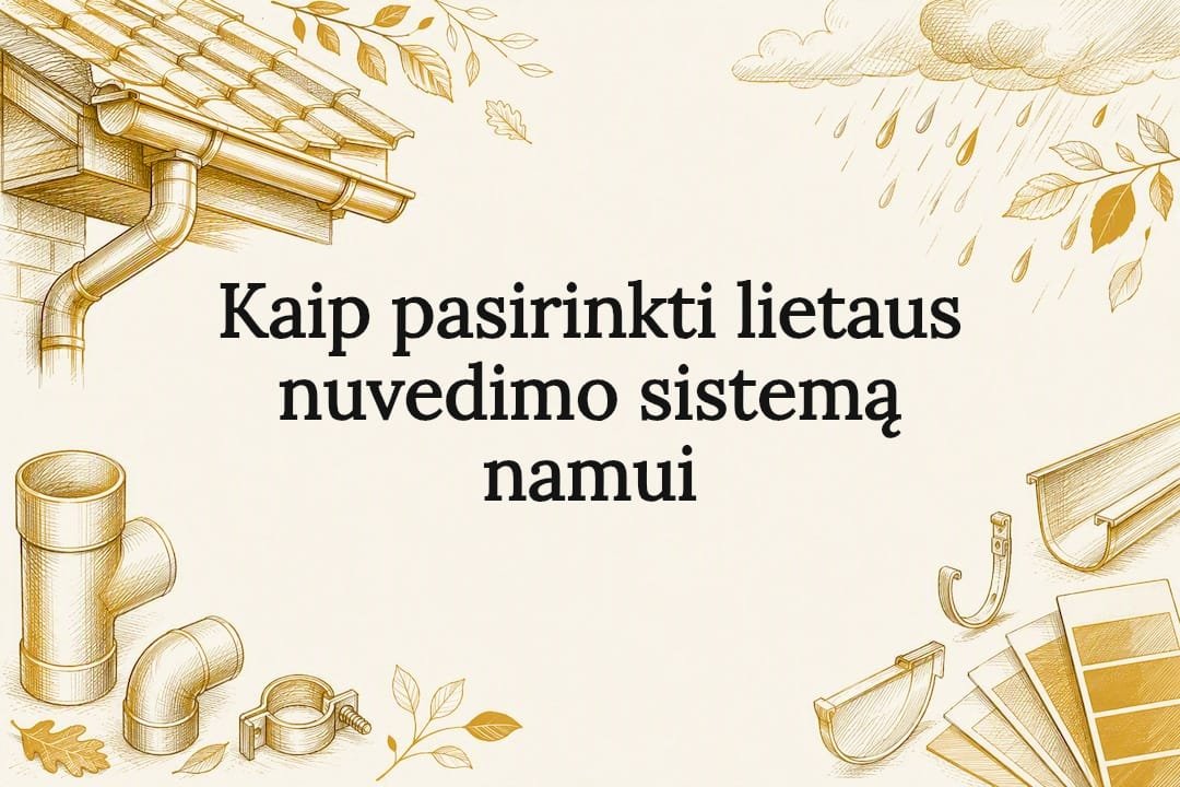 Lietaus nuvedimo sistemos iliustracija